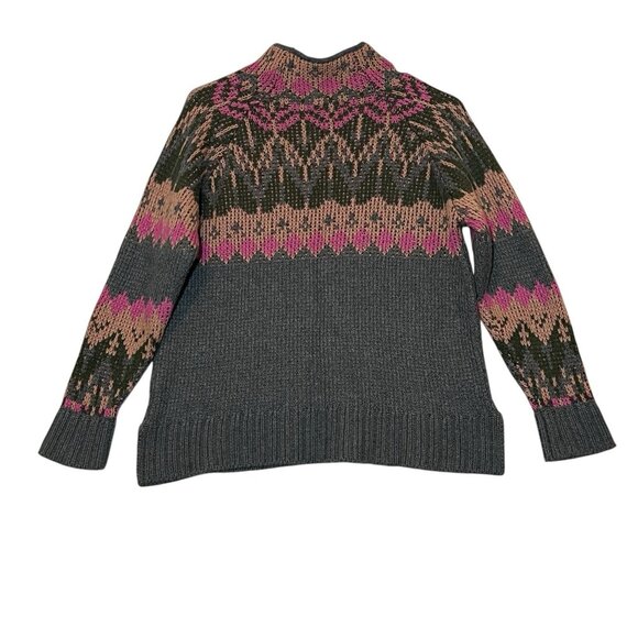 Anthropologie Josephine Mock Neck Sweater Wool Blend Petite XS Italy Gray Pink - Picture 6 of 11